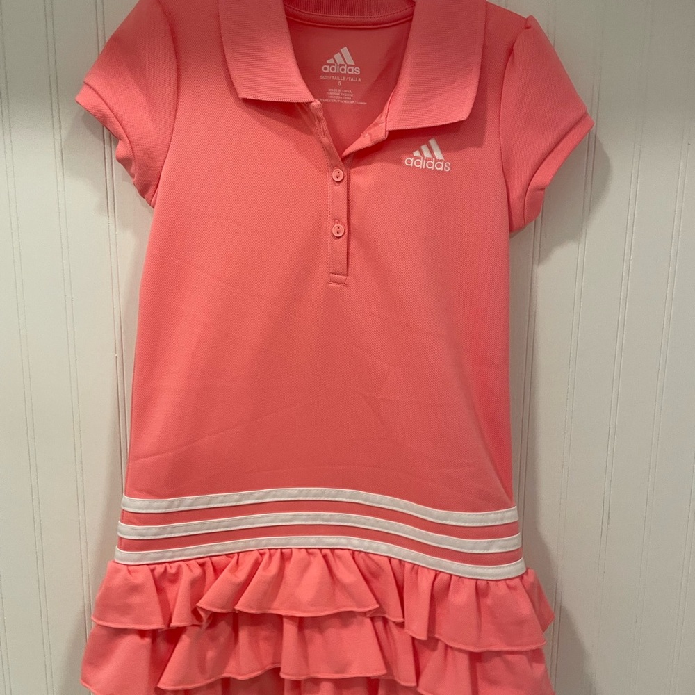 Adidas Girls Short Sleeve Polo Dress [Size 5]🩷🤍 - Picture 5 of 5